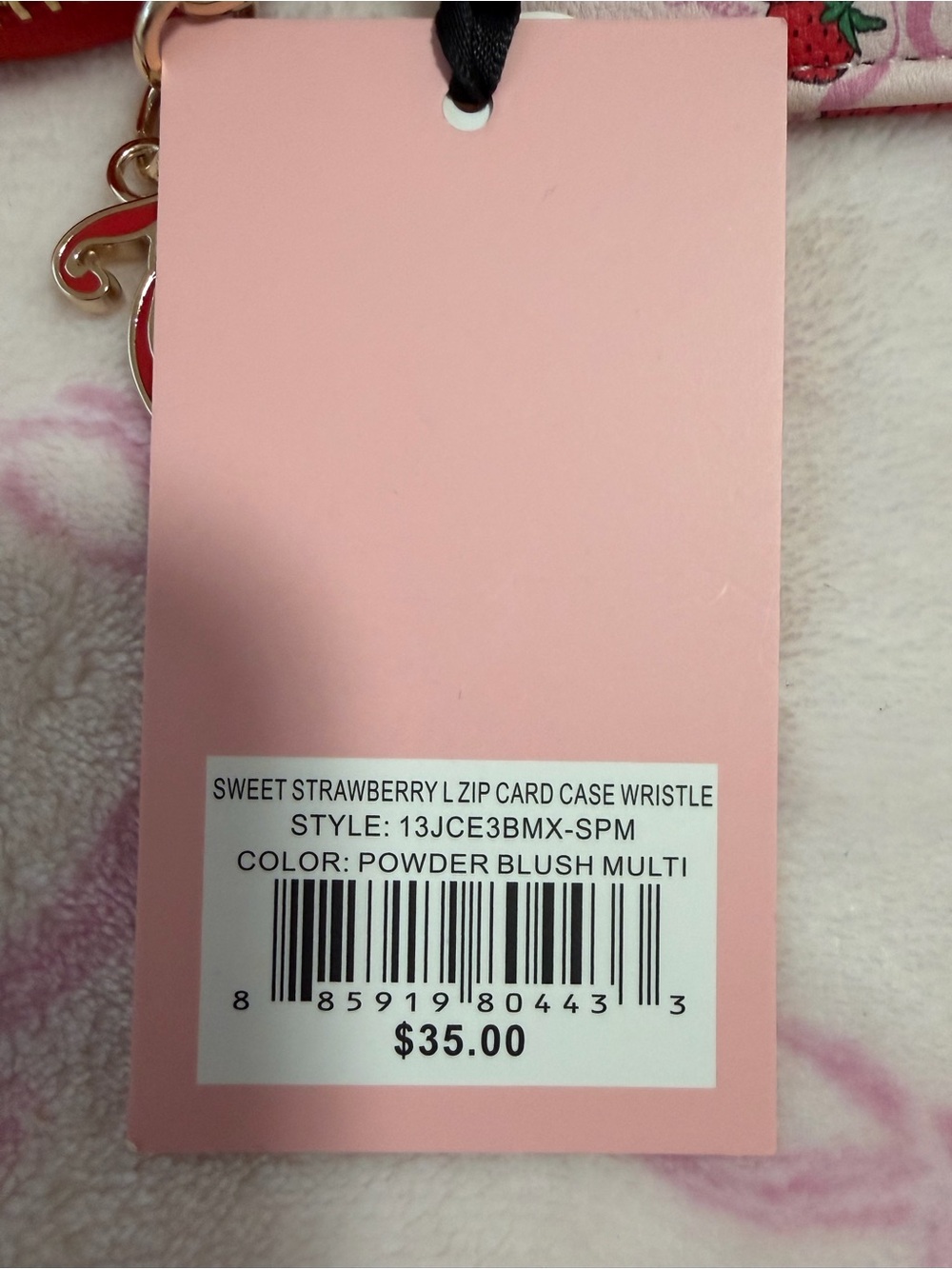 Juicy Couture Powder Blush Multi Strawberry Card Case Wristlet - Picture 3 of 5